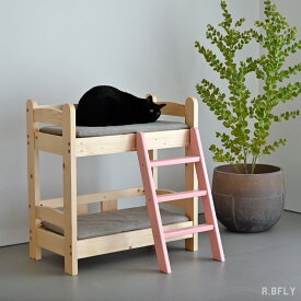 【最大6,000円OFFクーポン】ペットベッド キャットベッド 猫用ベッド 1段／2段／3段 幅70×奥行40×高さ35／75／90cm フィンランドパイン天然木 すのこ床 通気性 ナチュラル