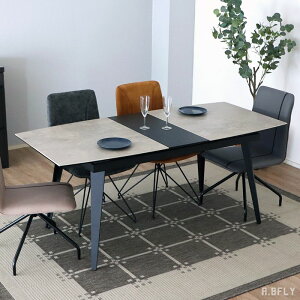 セラミック ダイニングテーブル 幅140cm-幅170cm 4人用~6人用 食卓 テーブル 作業台 テーブル単品 会議室 飲食店 カフェ 黒スチール脚 ブルックリン アメリカン カフェ マーブル調 石目調 モノト