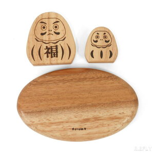 ウッドオブジェ 親子だるま だるま まねきねこ 招き猫 縁起物 木製 ウッド ラバーウッド 木の温もり 可愛い スワーウッド 台座 コンパクトサイズ ミニサイズ 金運 特別 お正月 リビング ダイ