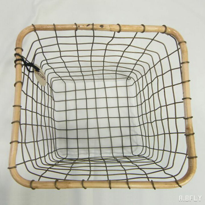 楽天市場 S M２個セット バスケット 収納カゴ スクエア ゴールド ワイヤー ワイヤーバスケット スチールワイヤー ナチュラル レトロ アンティーク ラタン 籐 インダストリアル ユーズド感 ヴィンテージ キッチン収納 サニタリー ガーデン ディスプレイ インテリア