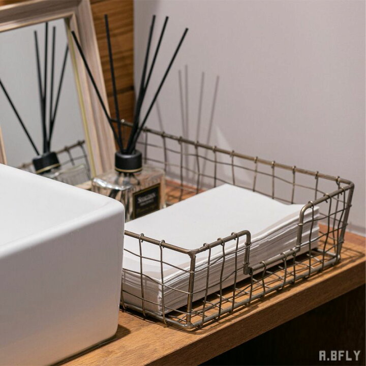 楽天市場】ペーパートレー ワイヤートレー バスケット 収納 雑貨 