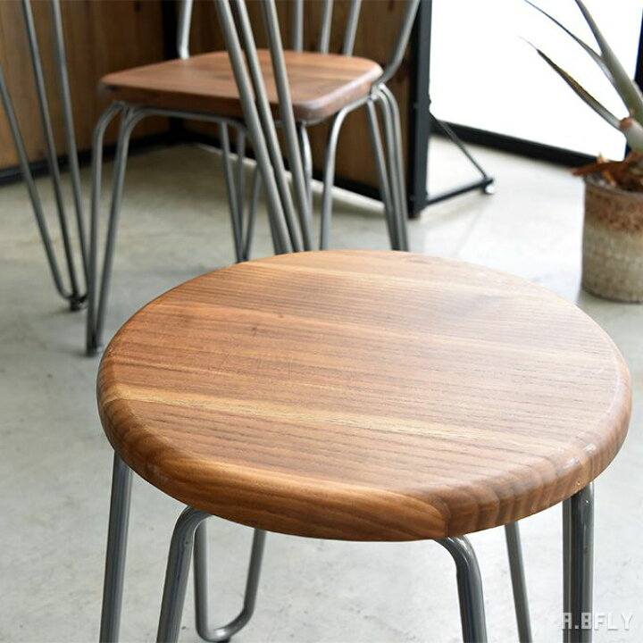 楽天市場】エルム無垢材 スツール 花台 背もたれなし イス 食卓 椅子  