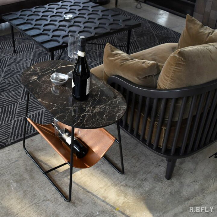 楽天市場】サイドテーブル 大理石調 セラミック テーブル 楕円形  