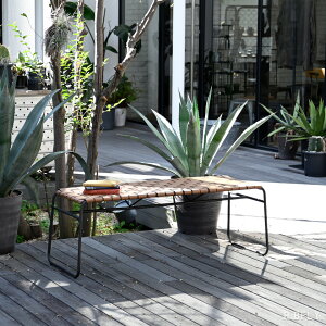 【最大6,000円クーポン配布中】ベンチ 1脚 バルコニー ベランダ 腰掛け 縁台 2人掛け 2P カフェチェアー テラス ウッドデッキ 庭 屋外 アウトドアリビング ガーデンファニチャー ダイニングベ