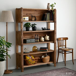 【最大6,000円クーポン配布中】ウッドラック 本棚 棚 古材 キャビネット 飾り棚 食器棚 ディスプレイラック 収納棚 リサイクル材 パイン材 リビング ナチュラル シャビーテイスト 無垢材 再