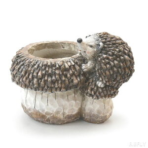 ハリネズミ 針鼠 はりねずみ フラワーポット 鉢 プランター 動物 アニマル 可愛い 置物 オブジェ メルヘン 童話 カントリーテイスト シャビーシック 北欧 ガーデニング エクステリア アンテ