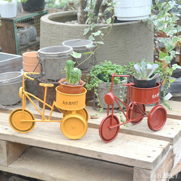 楽天市場】プランター ミニ 自転車 三輪車 モチーフ 錆 シャビー  