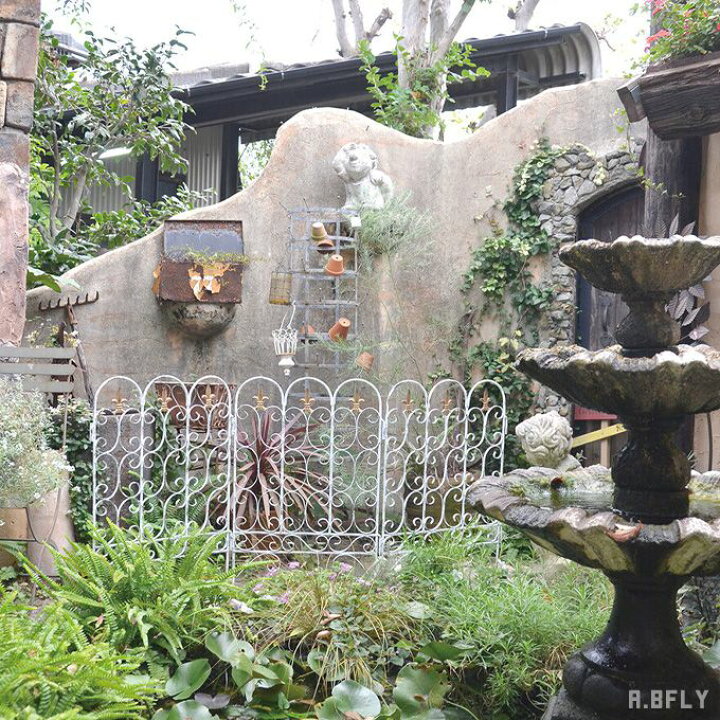 楽天市場 フェンス ガーデニング エクステリア ジョイントフェンス アンティーク ホワイト ゴールド エンブレム お洒落 雑貨 インテリア A Bfly ア ビーフライ