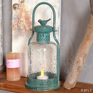 【11%OFFクーポン発行中】ランタン ランプ ライト レトロ ガラス アンティーク風 シャビーシック ビンテージテイスト ヴィンテージ感 置物 ロウソク 蝋燭 お洒落