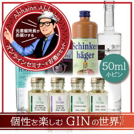 ジンの棚 2限目 個性を楽しむ GINの世界 セット （ おうちでBar体験 + セミナー動画 ） オールドトムジン スロージン シュタインヘーガー ジャパニーズクラフトジン セミナー 学べる おうちで BAR 体験 ！4種 ジン 飲み比べ セット 50ml × 4本 Gin ミニボトル 小瓶 小分け