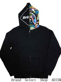 A BATHING APE（エイプ）x F.C.R.B.（エフシーアールビー）BAPE X FCRB SHARK FULL ZIP HOODIEシャーク フルジップ パーカー【ブラック】【日本製】【新品】F.C. Real Bristol（ブリストル）【MEN'S】BAPE（ベイプ）