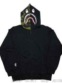 A BATHING APE（エイプ）x PUSHA-T（プシャ・T）PUSHA-T X BAPE SHARK FULL ZIP HOODIEシャーク フルジップ パーカー【ブラック】【日本製】【新品】【MEN'S】BAPE（ベイプ）