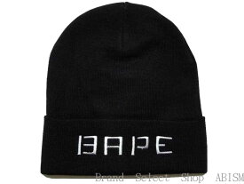 A BATHING APE(エイプ)BAPEロゴ KNIT CAP【ブラック】【新品】【ニットキャップ】【ニット帽/ビーニー】BAPE(ベイプ)レターパックプラスで発送