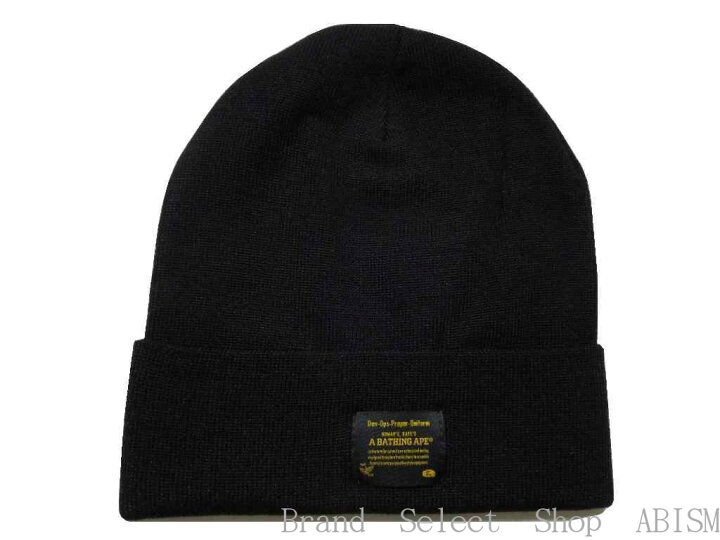 楽天市場】A BATHING APE(エイプ)BAPEロゴ KNIT CAP【ブラック】【新品 