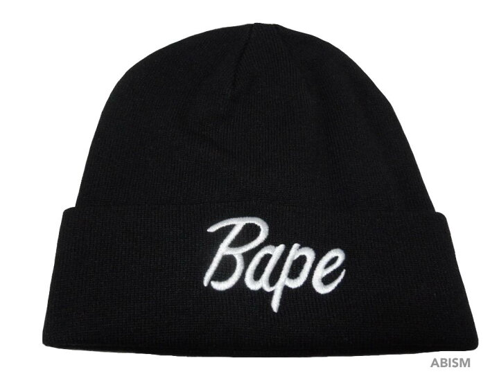 楽天市場】A BATHING APE(エイプ)Bapeロゴ KNIT CAP【ブラック】【新品 