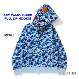 A BATHING APE(エイプ)ABC CAMO SHARK FULL ZIP HOODIEシャーク フルジップ パーカー【ブルーCAMO】【日本製】【新品】【MEN'S】BAPE(ベイプ)