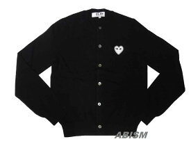 ★レディースサイズ★PLAY COMME des GARCONS(プレイ コムデギャルソン) ホワイトハート ウールカーディガン【LADY'S】【ブラック】【日本製】【ニット】【新品】【AZ-N061】wool cardigan