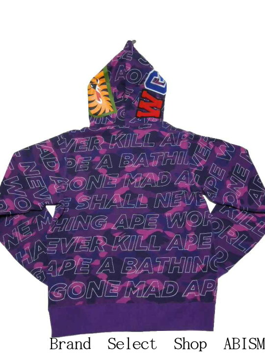 楽天市場】A BATHING APE(エイプ)TEXT COLOR CAMO SHARK FULL ZIP 
