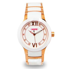 ABISTE セラミックベルト時計/9400018P/W ギフト ブランド 一年動作保証付き アビステ メタル＆セラミック時計