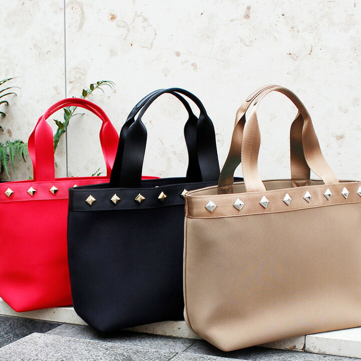 楽天市場 送料無料 Abiste アビステ スタッズ付ネオプレントートバッグ 送料無料 女性 人気 上品 おしゃれ ブランド ギフト Abiste 楽天市場店