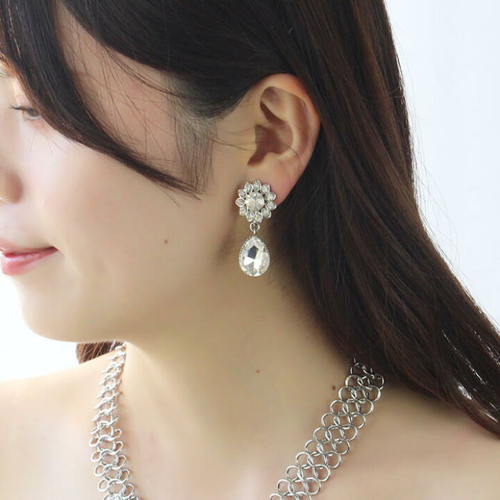 楽天市場】ABISTE ビジュー×チェーンショートネックレス・イヤリング 