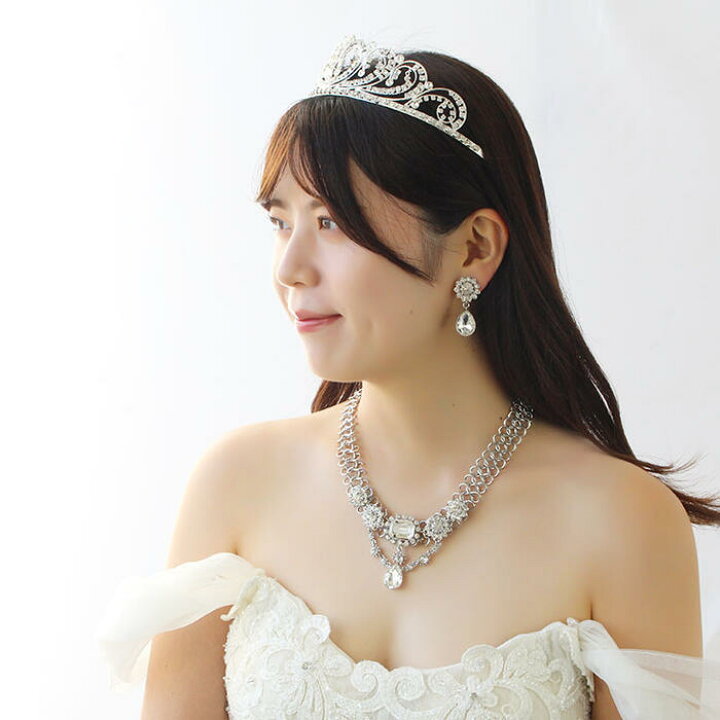 楽天市場】ABISTE ビジュー×チェーンショートネックレス・イヤリング  
