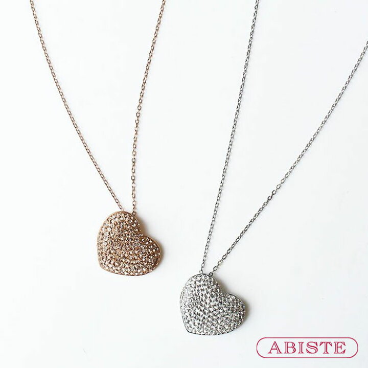 楽天市場】ABISTE チェコクリスタルハートモチーフペンダント 