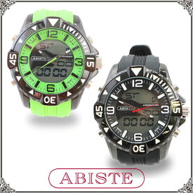ABISTE VERY掲載 クロノグラフラバーベルト時計/ブラック、グリーン 9300015 メンズ ユニセックス 女性 人気 上品 アクセサリー ギフト ブランド アビステ