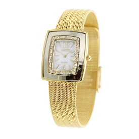 ABISTE クリスタルガラススクエアフェイスフリーアジャスタベルト腕時計/9160074 ブランド 一年動作保証付き アビステ ご褒美買い メタル＆セラミック時計