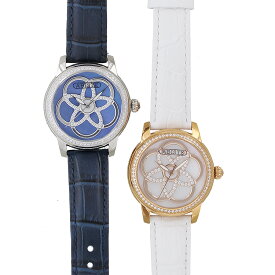 ABISTE ラウンドフェイスフラワーモチーフムービングベルト腕時計/9160046 レディース 女性 腕時計 ジュエリー 革ベルト 一年動作保証付き アビステ エレガント