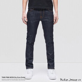 Nudie Jeans ヌーディージーンズ THIN FINN N559 Dry Ecru Embo 110268032 49161-1003 メンズ デニム コンフォートストレッチデニム スキニー スリム オーガニックコットン 綿 8763