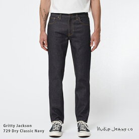 Nudie Jeans ヌーディージーンズ Gritty Jackson 729 Dry Classic Navy 113559 デニムパンツ メンズ ジーパン ストレート スリム スキニー グリッティージャクソン 細身 オーガニックコットン ドライ リジッド 綿 無償リペア 11438