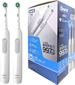 BRAUN ブラウン オーラルB PRO1 1000E 2本入りセット 3D丸型回転 歯垢除去力99.7％UP