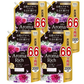 ソフラン アロマリッチ ジュリエット(スイートフローラルアロマの香り) 柔軟剤 詰め替え メガジャンボ 2000ml 4袋 2袋 大容量 メガジャンボサイズ
