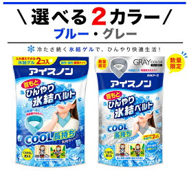 アイスノン 氷結ベルト (カバー1枚+ゲル2コ入) ブルー グレー 熱中症対策 首もとひんやり