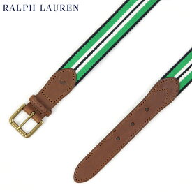 Ralph Lauren Striped Webbed Belt US ポロ ラルフローレン コットン レザーベルト
