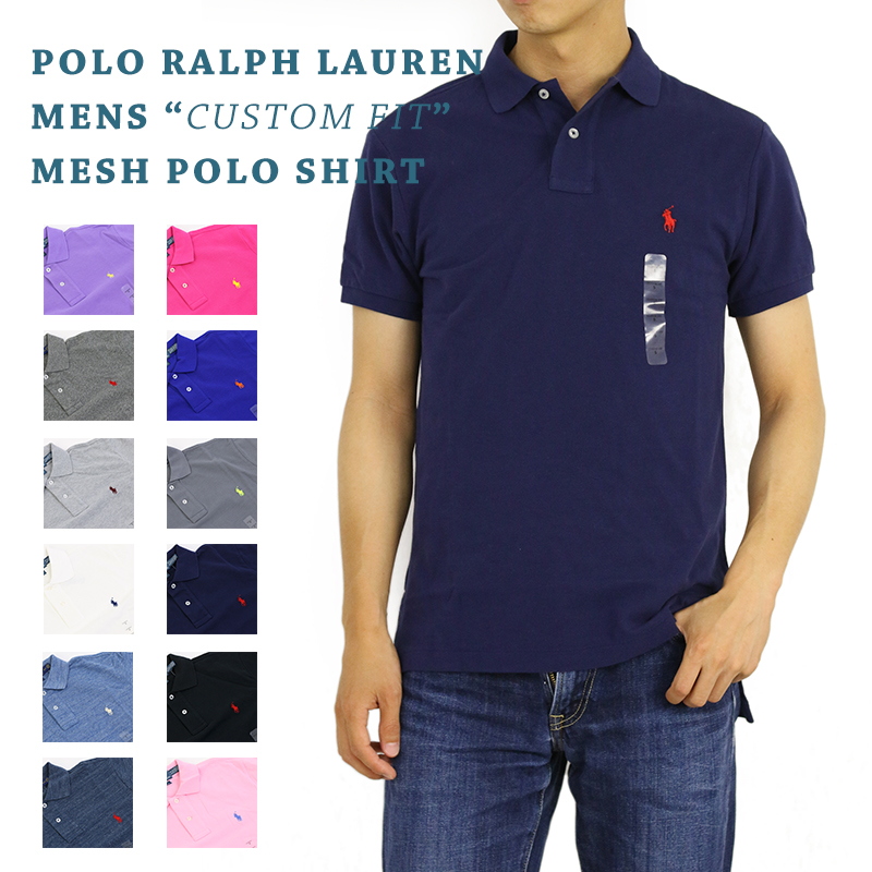 定番ラルフローレン鹿の子ポロシャツ  ポロ ラルフローレン カスタムフィット ポロシャツ 無地 ワンポイント POLO Ralph Lauren Men's 