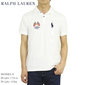 ポロ ラルフローレン ビンテージ加工 鹿の子 ポロシャツ アメリカ国旗 POLO Ralph Lauren Men's "USA FLAG" CUSTOM SLIM FIT Polo Shirt US (UPS)