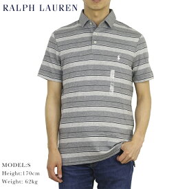 ポロ ラルフローレン ボーダー柄 台襟 ポロシャツ ワイドカラー　ワンポイント Ralph Lauren Men's Cotton Jersey Border Polo Shirt US