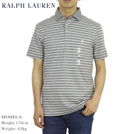 ポロ ラルフローレン ボーダー柄 台襟 ポロシャツ ワイドカラー　ワンポイント Ralph Lauren Men's Cotton Jersey Border Polo Shirt US