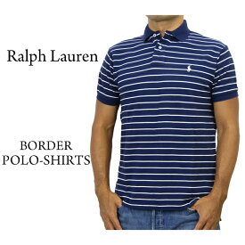 ポロ ラルフローレン メンズ カスタムフィット 半袖 ボーダー ポロシャツ ポニー刺繍 POLO Ralph Lauren Men's Border Polo Shirts US