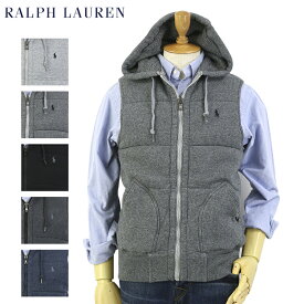 POLO by Ralph Lauren Men's Fleece Vest Hoodie USポロ ラルフローレン 中綿入り スウェット ベスト フード
