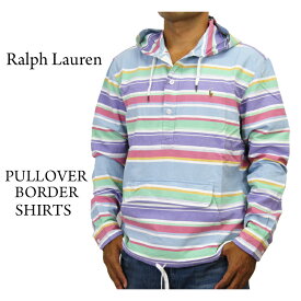 ポロ ラルフローレン オックスフォード ボーダー フーディー プルオーバー ジャケット アノラック パーカー POLO Ralph Lauren Men's Oxford Border Pull-over Hoodie Jacket US