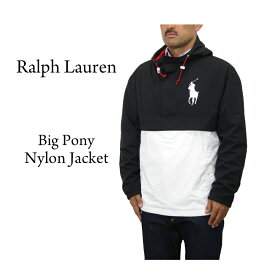 ポロ ラルフローレン ナイロン ハーフジップ プルオーバー ジャケット アノラック パーカー POLO Ralph Lauren Men's Nylon Big Pony Pull-over Hoodie Jacket US