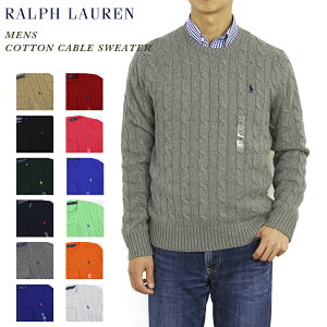 | t[ Y Rbg̃N[lbNZ[^[  POLO Ralph Lauren Men's Cotton Cable Crew Sweater US (UPS)