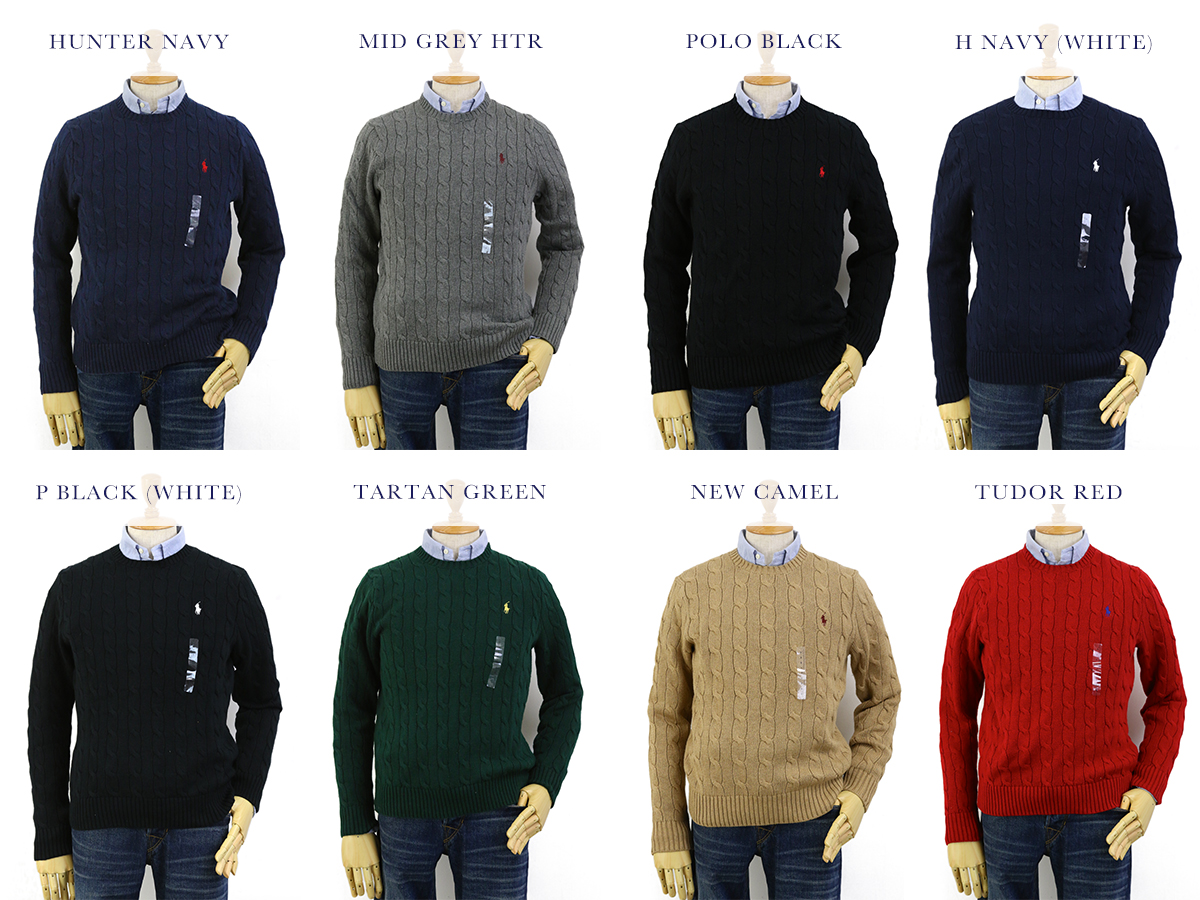 楽天市場】POLO Ralph Lauren Men's Cotton Cable Crew Sweater US 
