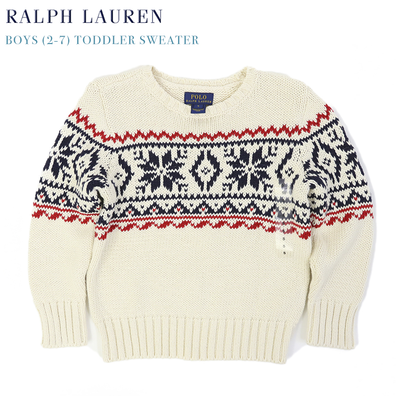 ラルフローレン 人気のボーイズクルーネックセーター 2-7 Ralph Lauren Boy's Ski 日本全国 送料無料 卓抜 ボーイズ Sweater セーター クルーネック