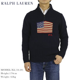 Ralph Lauren Boy's Flag 1/2 Zip Sweater ラルフローレン ボーイズ 国旗柄ニット ハーフジップセーター