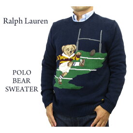 ポロ ラルフローレン メンズ ポロベアー クルーネックセーター ラグビーベア POLO Ralph Lauren Men's "POLO BEAR" Cotton Linen Crew Sweater US