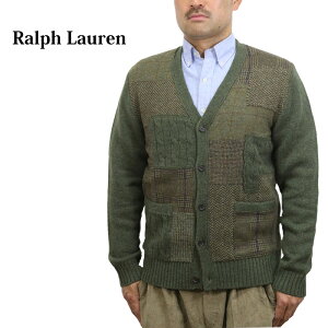 �|�� �����t���[���� �����Y �p�b�`���[�N �E�[�� �J�[�f�B�K�� Polo Ralph Lauren Men's Patchwork Wool Cardigan Sweater US